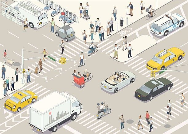 Ilustración de viaje compartido